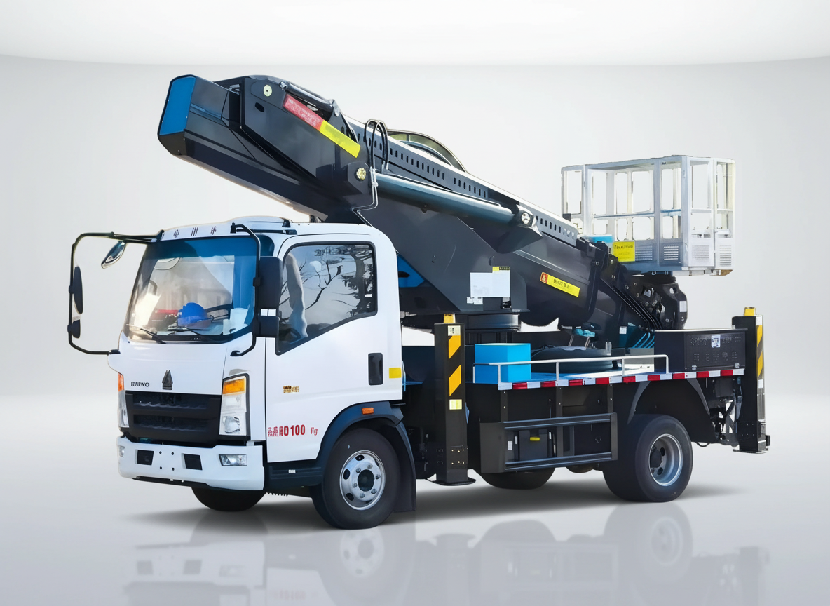 Camion nacelle télescopique HOWO de 36 m, Suizhou Hongda Automobile Sales Co., Ltd., Camion nacelle télescopique HOWO de 36 m
