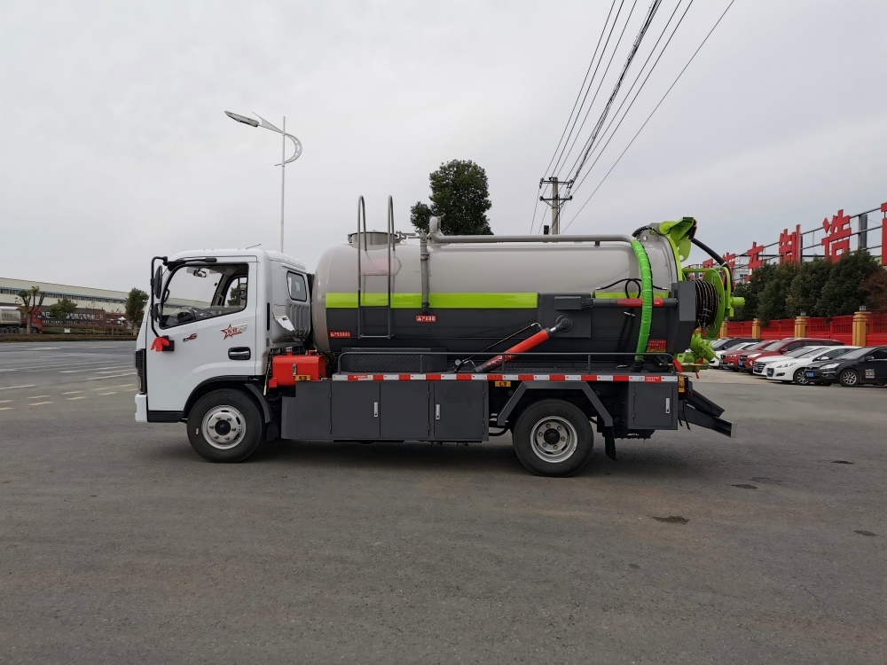 Camion de nettoyage à jet d'eau et d'aspiration combiné Dongfeng 5 m³, Suizhou Hongda Automobile Sales Co., Ltd., Camion de nettoyage à jet d'eau et d'aspiration combiné Dongfeng 5 m³