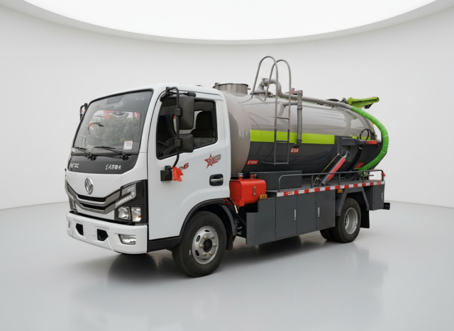Camion de nettoyage à jet d'eau et d'aspiration combiné Dongfeng 5 m³, Suizhou Hongda Automobile Sales Co., Ltd., Camion de nettoyage à jet d'eau et d'aspiration combiné Dongfeng 5 m³