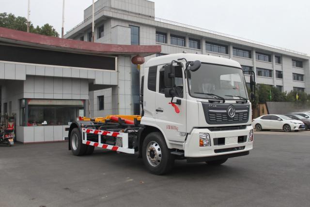 Camión recolector de basura Dongfeng de 12 toneladas con sistema de gancho elevador para trabajo pesado, Suizhou Hongda Automobile Sales Co., Ltd., Camión recolector de basura Dongfeng de 12 toneladas con sistema de gancho elevador para trabajo pesado