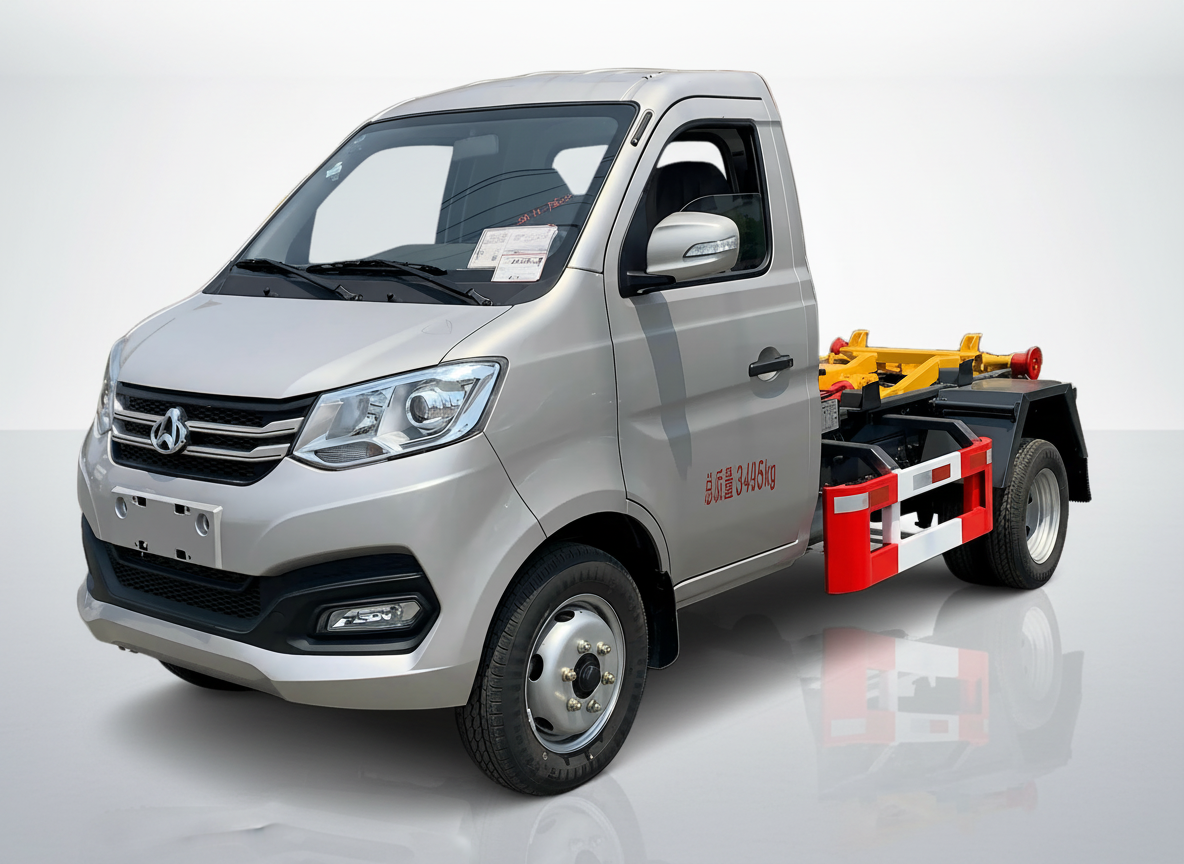Camión de basura Dongfeng de 11 toneladas con sistema de gancho elevador, Suizhou Hongda Automobile Sales Co., Ltd., Camión de basura Dongfeng de 11 toneladas con sistema de gancho elevador