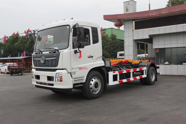 Camión recolector de basura Dongfeng de 12 toneladas con sistema de gancho elevador para trabajo pesado, Suizhou Hongda Automobile Sales Co., Ltd., Camión recolector de basura Dongfeng de 12 toneladas con sistema de gancho elevador para trabajo pesado