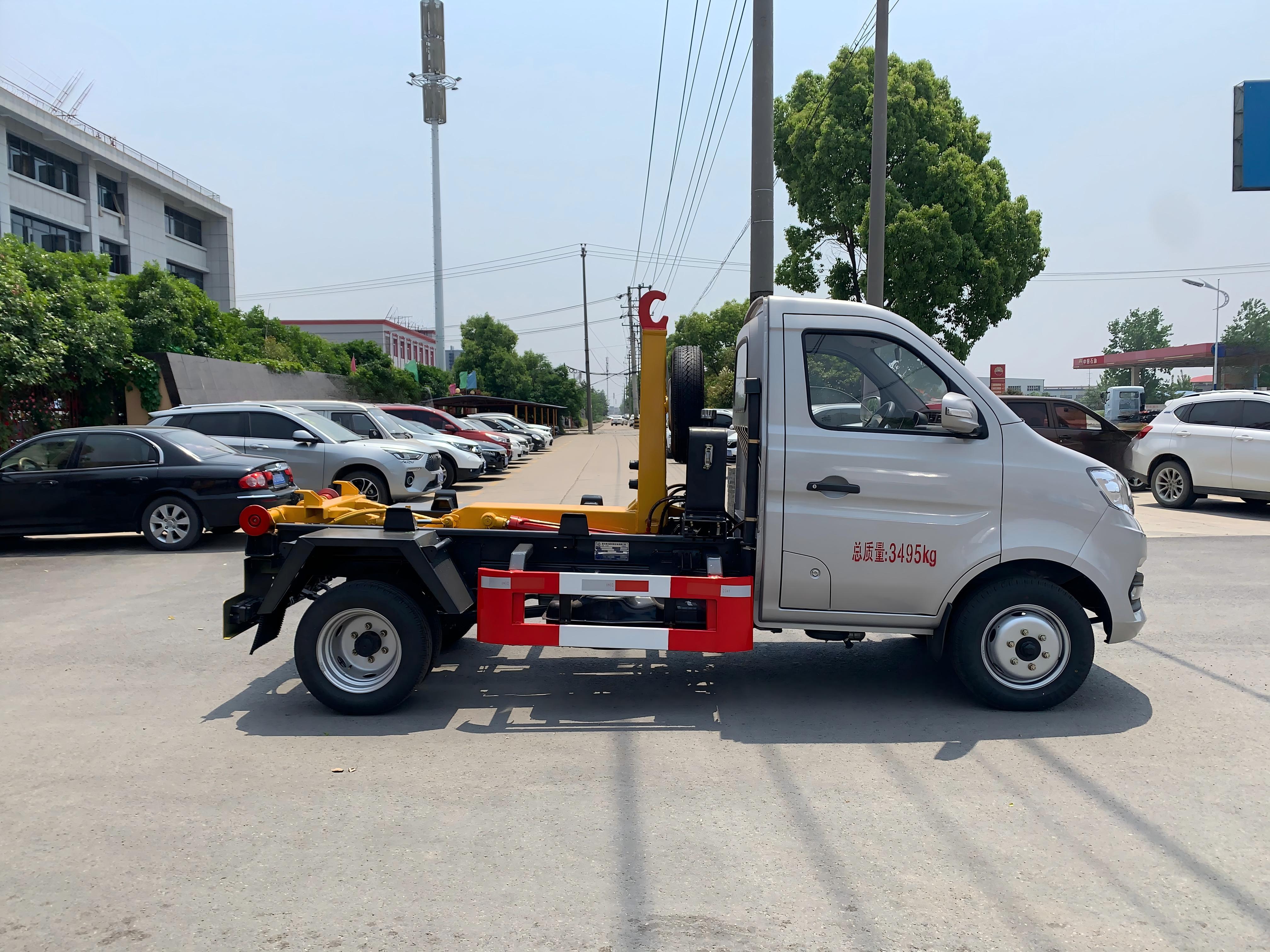Camión de basura Dongfeng de 11 toneladas con sistema de gancho elevador, Suizhou Hongda Automobile Sales Co., Ltd., Camión de basura Dongfeng de 11 toneladas con sistema de gancho elevador