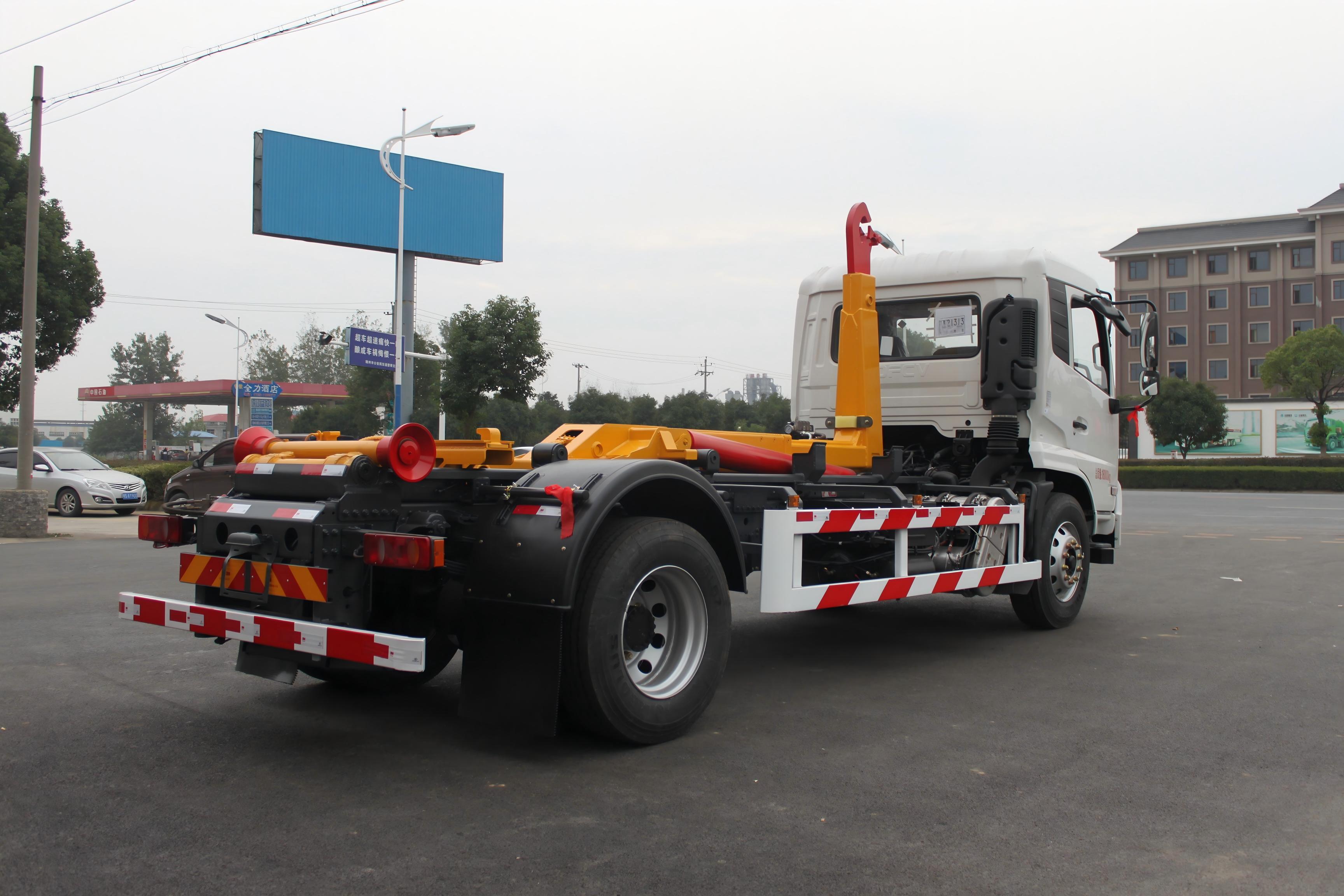 Camión recolector de basura Dongfeng de 12 toneladas con sistema de gancho elevador para trabajo pesado, Suizhou Hongda Automobile Sales Co., Ltd., Camión recolector de basura Dongfeng de 12 toneladas con sistema de gancho elevador para trabajo pesado