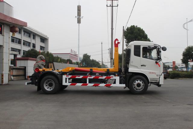 Camión recolector de basura Dongfeng de 12 toneladas con sistema de gancho elevador para trabajo pesado, Suizhou Hongda Automobile Sales Co., Ltd., Camión recolector de basura Dongfeng de 12 toneladas con sistema de gancho elevador para trabajo pesado