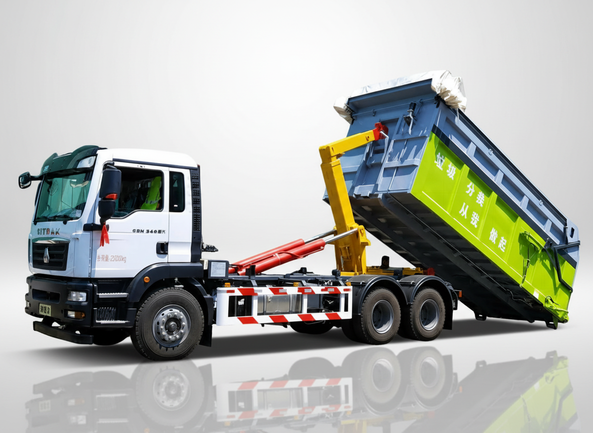 SITRAK 22-Ton Heavy-Duty Hook Lift Garbage Truck, Suizhou Hongda Automobile Sales Co., Ltd.,SITRAK 22-Ton Heavy-Duty Hook Lift Garbage Truck
