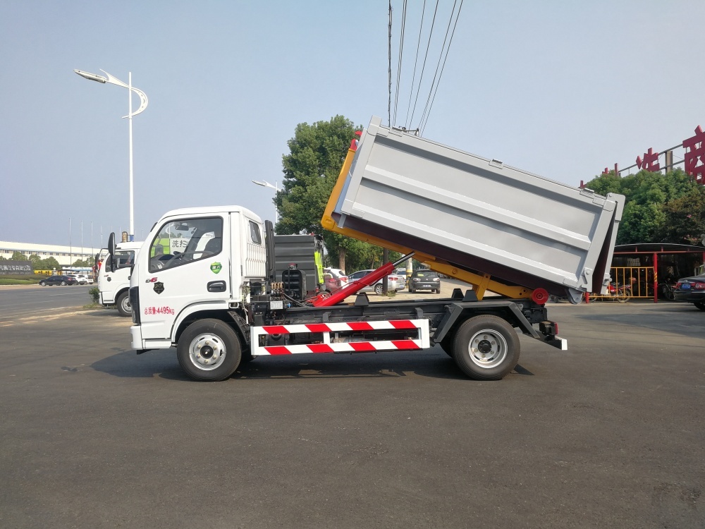 Camion à ordures à crochet de 8 tonnes Dongfeng, Suizhou Hongda Automobile Sales Co., Ltd., Camion à ordures à crochet de 8 tonnes Dongfeng