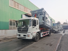 Camión recolector de basura Dongfeng de 12 toneladas con sistema de gancho elevador para trabajo pesado, Suizhou Hongda Automobile Sales Co., Ltd., Camión recolector de basura Dongfeng de 12 toneladas con sistema de gancho elevador para trabajo pesado