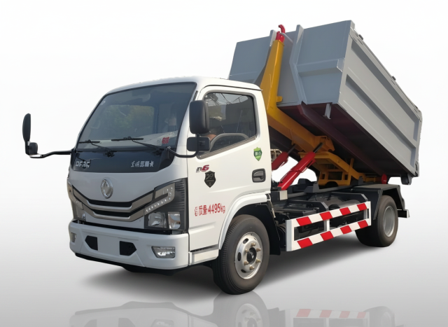 Camion à ordures à crochet de 8 tonnes Dongfeng, Suizhou Hongda Automobile Sales Co., Ltd., Camion à ordures à crochet de 8 tonnes Dongfeng