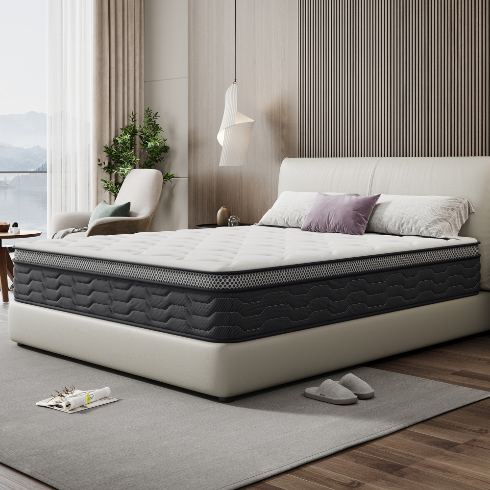 DEWINNER Mattress 180x200 cm, 25 cm Thick – Pocket Spring Memory Foam Mattress, 7-Zone Ergonomic Design, Firm Support & Motion Isolation
