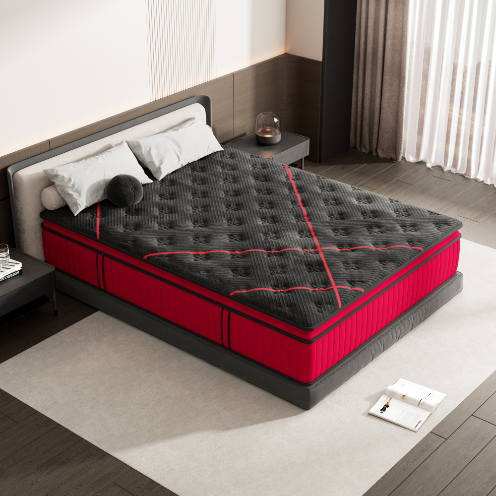 DEWINNER Mattress, Pocket Spring Mattress, Double Comfort Foam, H3/H4 Firm, 7-Zone Support, Motion Isolation, Hybrid