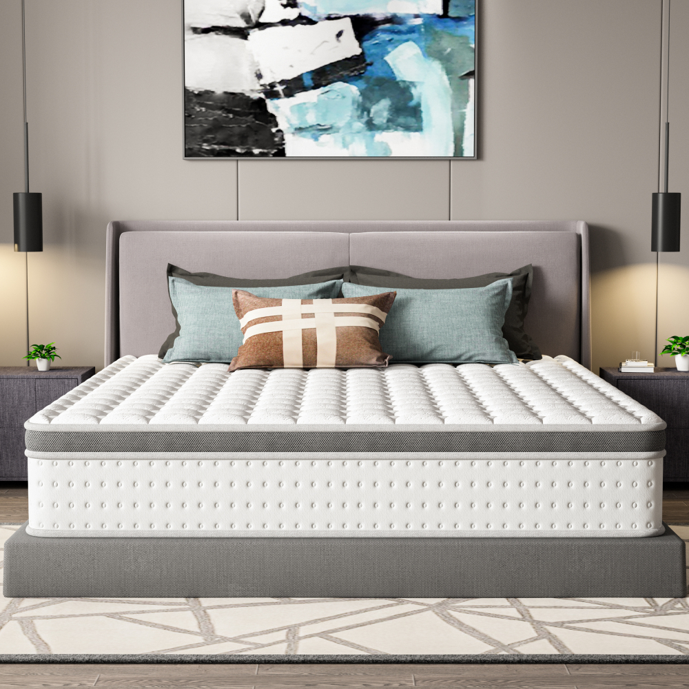 DEWINNER Matelas Épaisseur 25 cm blanc | Hybride Mousse & Ressorts Ensachés | Memoire de Forme | Isolation des Mouvements | 7 Zones de Confort | Durable & Respirant | Moyen-Ferme | Certifié Oeko-TEX