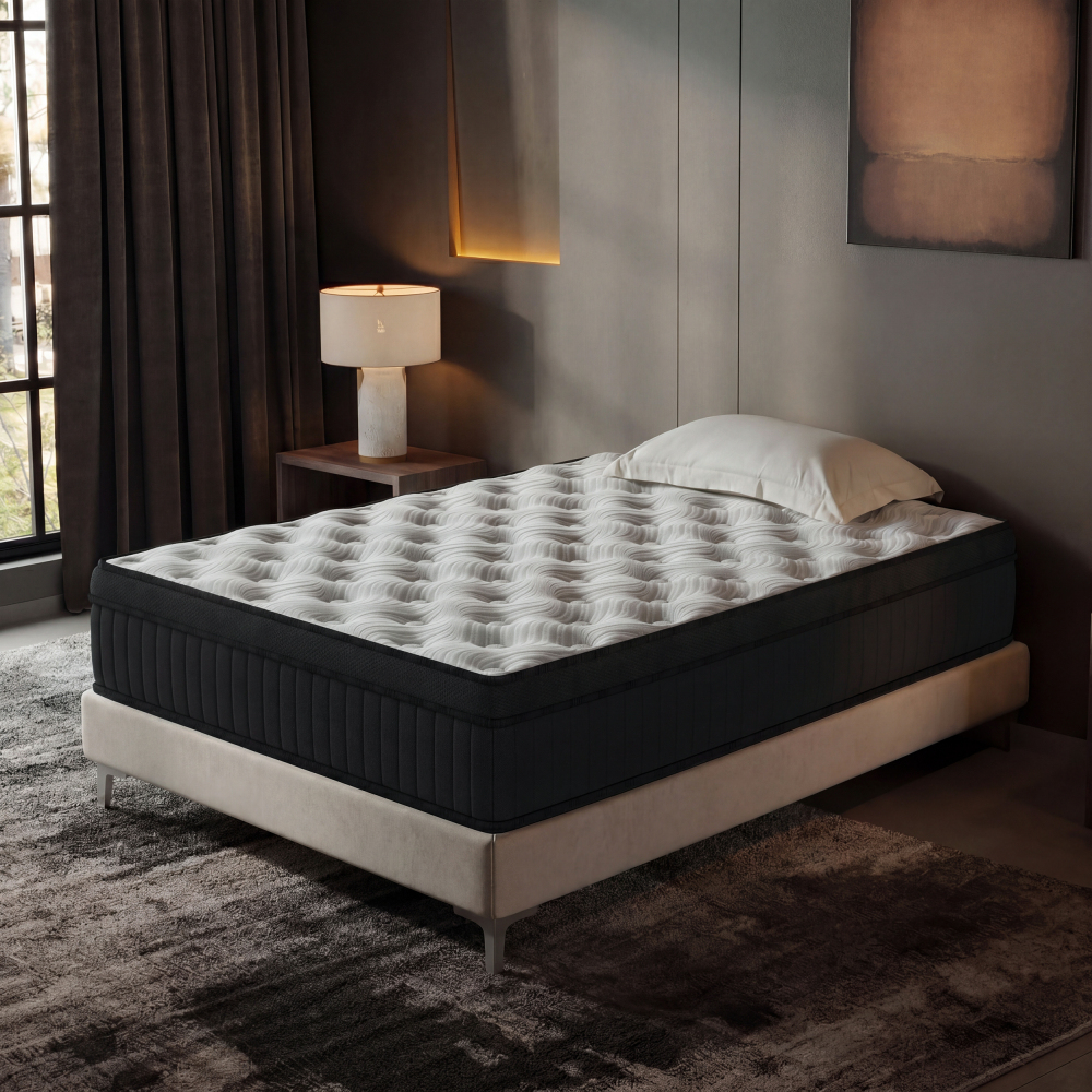 DEWINNER Matelas Épaisseur 25 cm blanc | Hybride Mousse & Ressorts Ensachés | Memoire de Forme | Isolation des Mouvements | 7 Zones de Confort | Durable & Respirant | Moyen-Ferme | Certifié Oeko-TEX