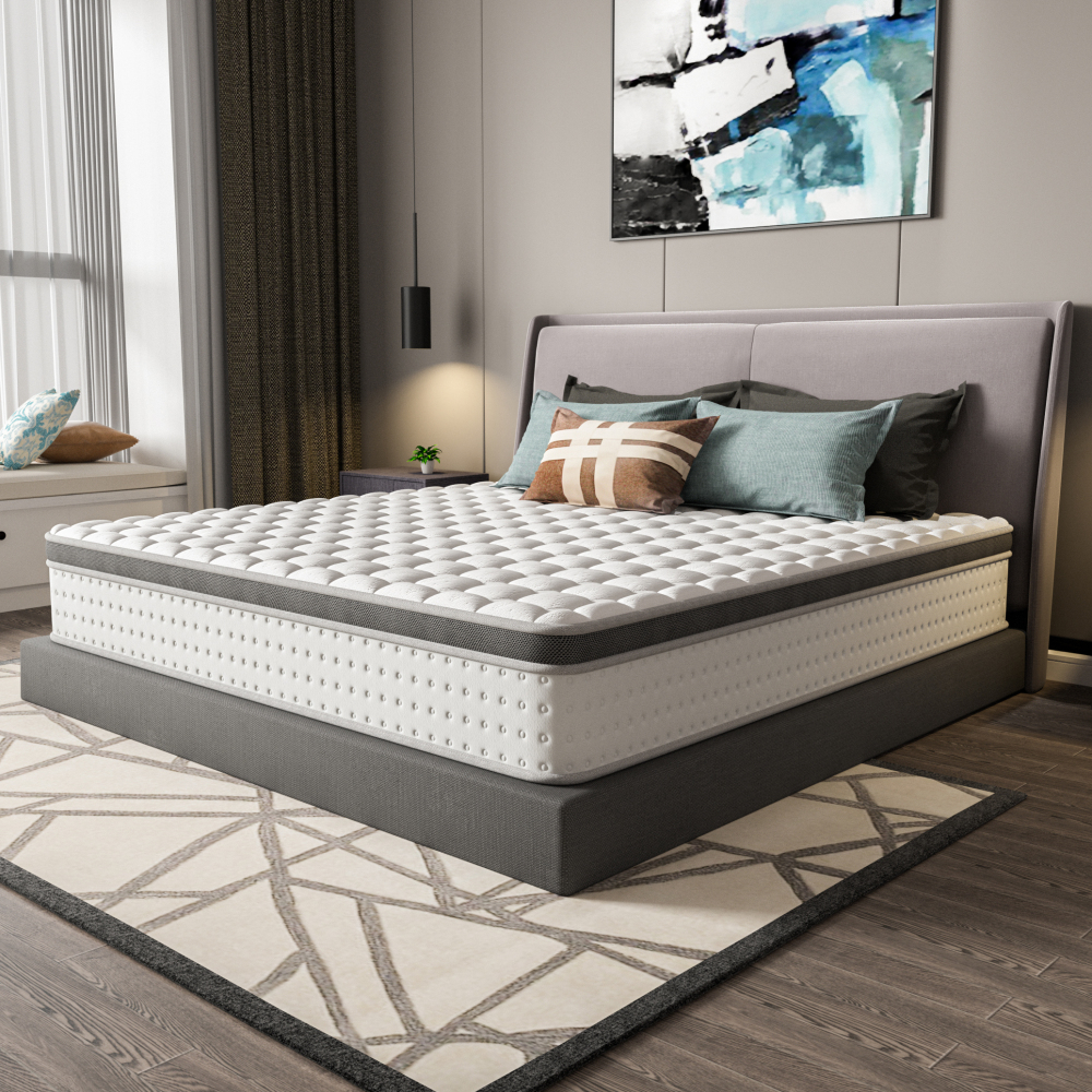 DEWINNER Matelas Épaisseur 25 cm blanc | Hybride Mousse & Ressorts Ensachés | Memoire de Forme | Isolation des Mouvements | 7 Zones de Confort | Durable & Respirant | Moyen-Ferme | Certifié Oeko-TEX