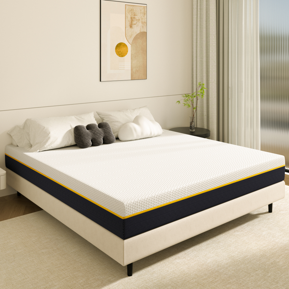 DEWINNER Matelas Épaisseur 17 cm, Mousse A Mémoire + Mousse de Charbon de Bambou, Soutien Haute Resilience, Respirant, Hypoallergénique, avec Housse Amovible et Lavable