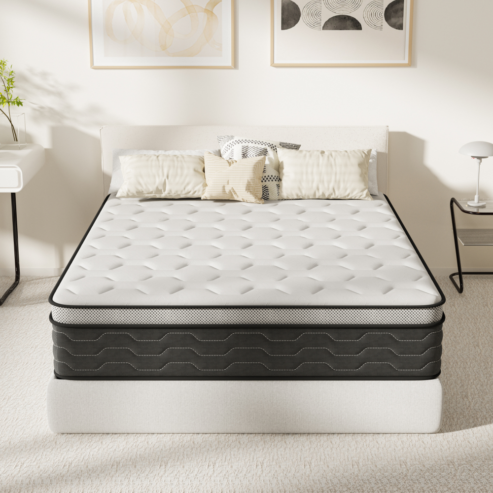 DEWINNER 7-Zone Pocket Spring Memory Foam Mattress, Firm Support & Motion Isolation