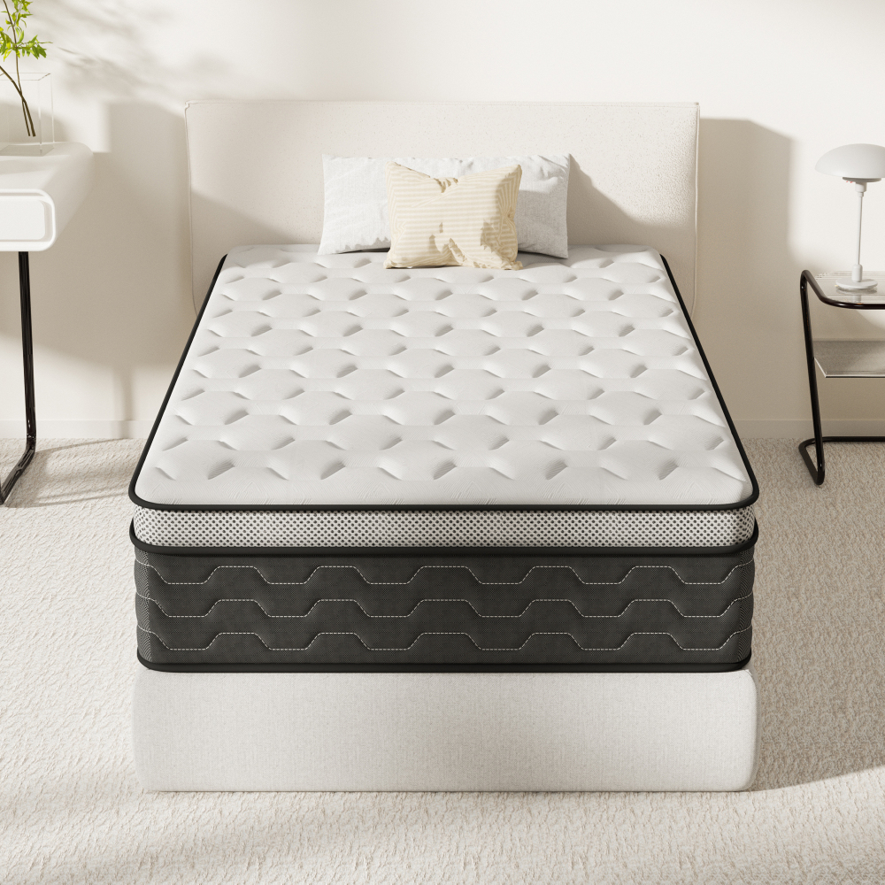 DEWINNER 7-Zone Pocket Spring Memory Foam Mattress, Firm Support & Motion Isolation