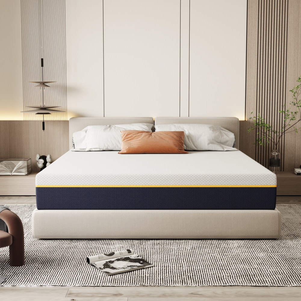 DEWINNER Matelas Épaisseur 17 cm, Mousse A Mémoire + Mousse de Charbon de Bambou, Soutien Haute Resilience, Respirant, Hypoallergénique, avec Housse Amovible et Lavable