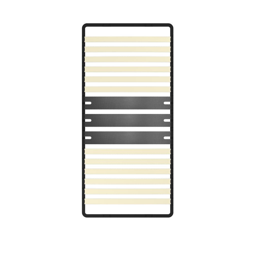 DEWINNER Poplar Slatted Bed Base | Black Reinforced Frame, Tool-Free Assembly, Boxspring Compatible