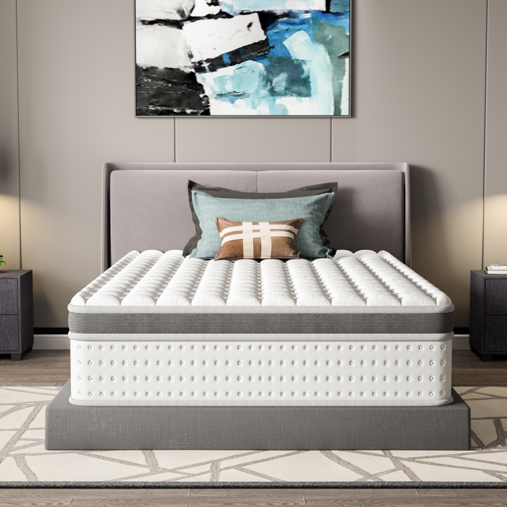 DEWINNER Matelas Épaisseur 25 cm blanc | Hybride Mousse & Ressorts Ensachés | Memoire de Forme | Isolation des Mouvements | 7 Zones de Confort | Durable & Respirant | Moyen-Ferme | Certifié Oeko-TEX