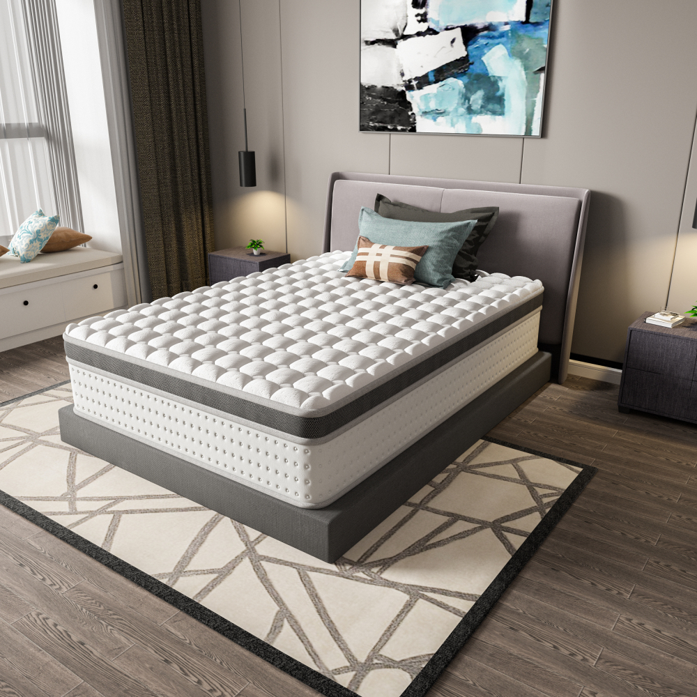 DEWINNER Matelas Épaisseur 25 cm blanc | Hybride Mousse & Ressorts Ensachés | Memoire de Forme | Isolation des Mouvements | 7 Zones de Confort | Durable & Respirant | Moyen-Ferme | Certifié Oeko-TEX