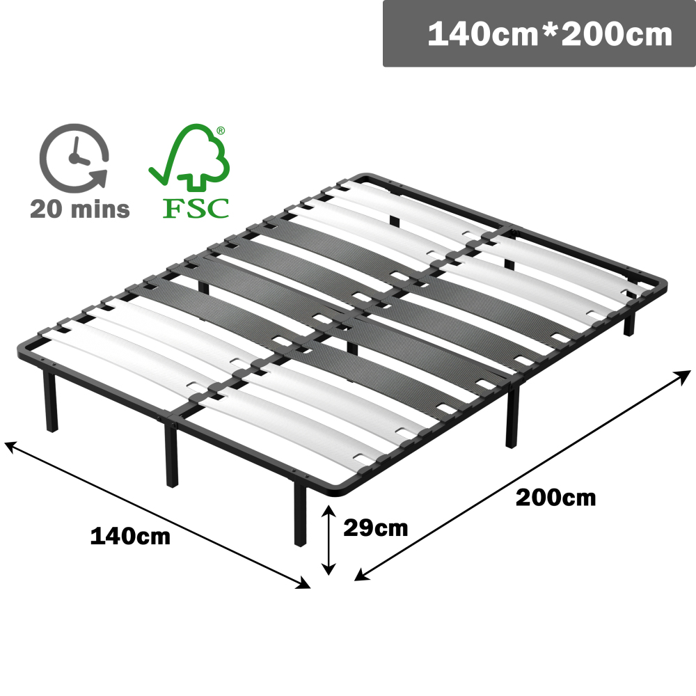 DEWINNER - Bed base | Slatted bed base for adults | Optimal stability | Ergonomic |  Wide slats 150 mm