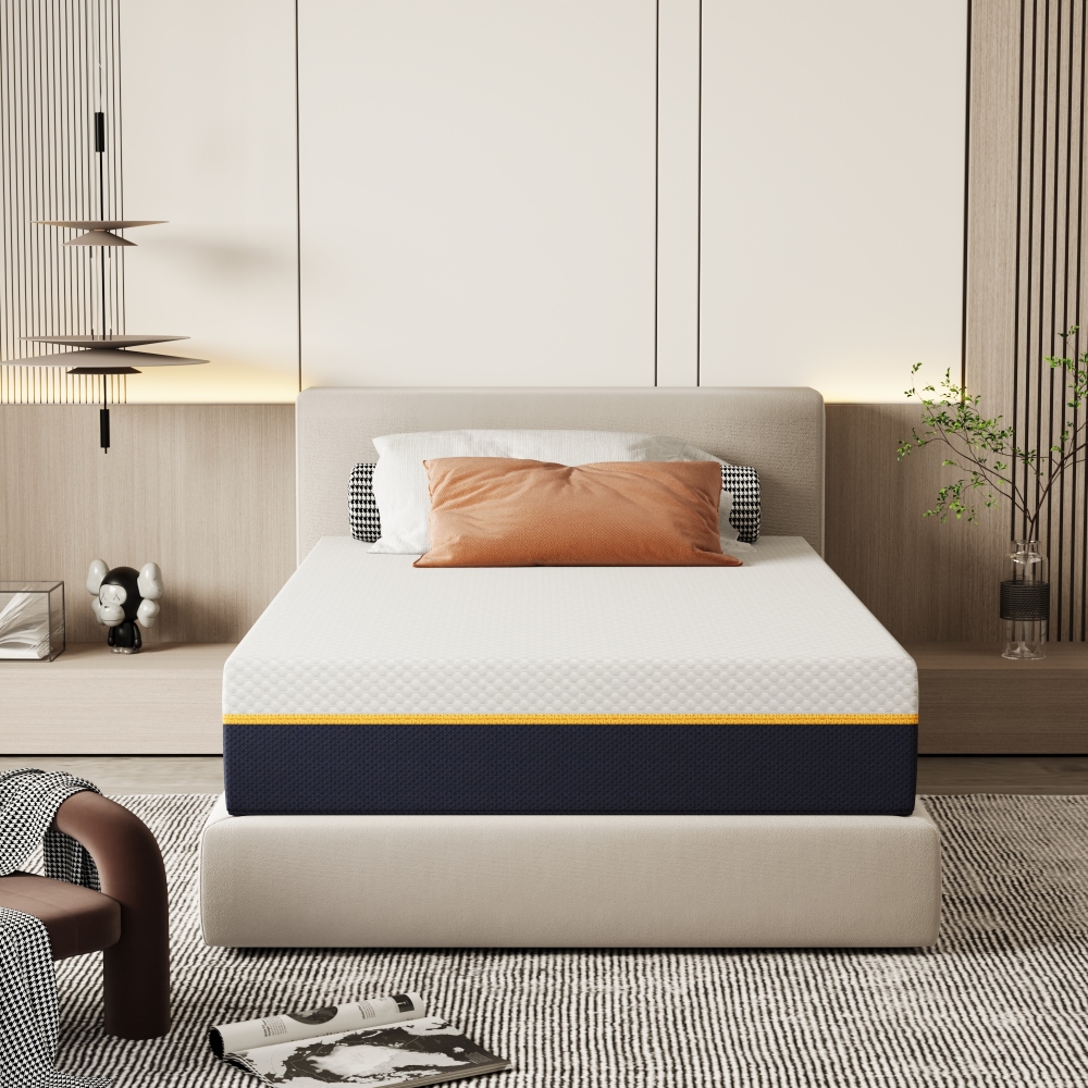 DEWINNER Matelas Épaisseur 17 cm, Mousse A Mémoire + Mousse de Charbon de Bambou, Soutien Haute Resilience, Respirant, Hypoallergénique, avec Housse Amovible et Lavable