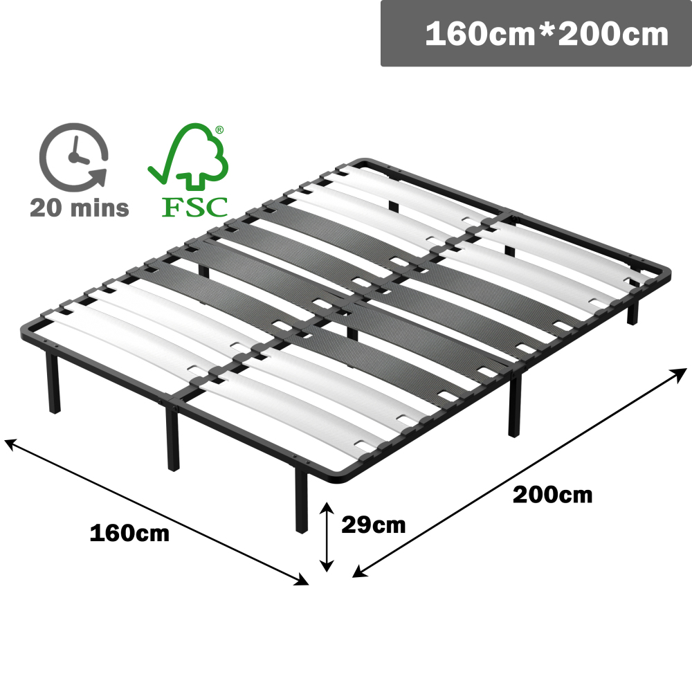 DEWINNER - Bed base | Slatted bed base for adults | Optimal stability | Ergonomic |  Wide slats 150 mm