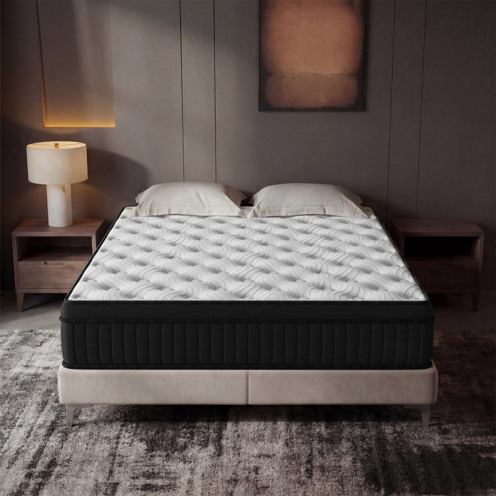DEWINNER Matelas Épaisseur 25 cm blanc | Hybride Mousse & Ressorts Ensachés | Memoire de Forme | Isolation des Mouvements | 7 Zones de Confort | Durable & Respirant | Moyen-Ferme | Certifié Oeko-TEX