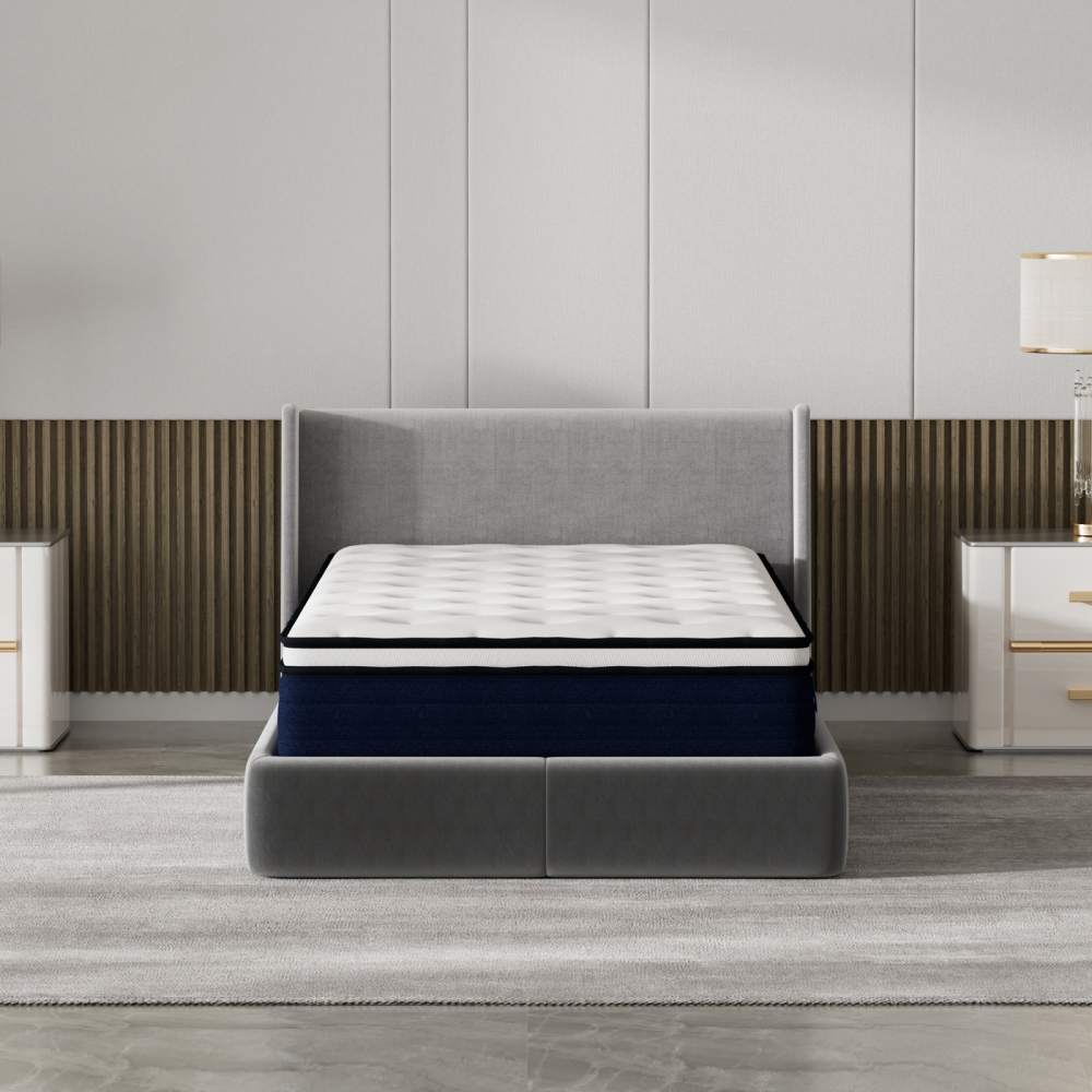 TEENO Matelas à Ressorts ensachés, Matelas à Ressorts ensachés 7 Zones, Trois Faces, Douceur Moyenne, Confort et respirabilité, Anti-bactérien et Anti-acarien