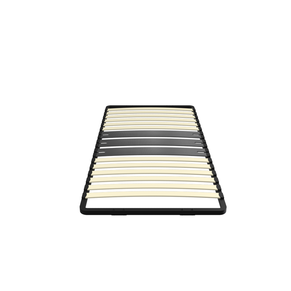 DEWINNER Poplar Slatted Bed Base | Black Reinforced Frame, Tool-Free Assembly, Boxspring Compatible