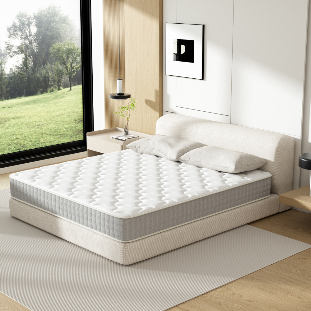 DEWINNER 20cm Thick 7-Zone Pocket Spring Memory Foam Mattress, Firm Support & Motion Isolation