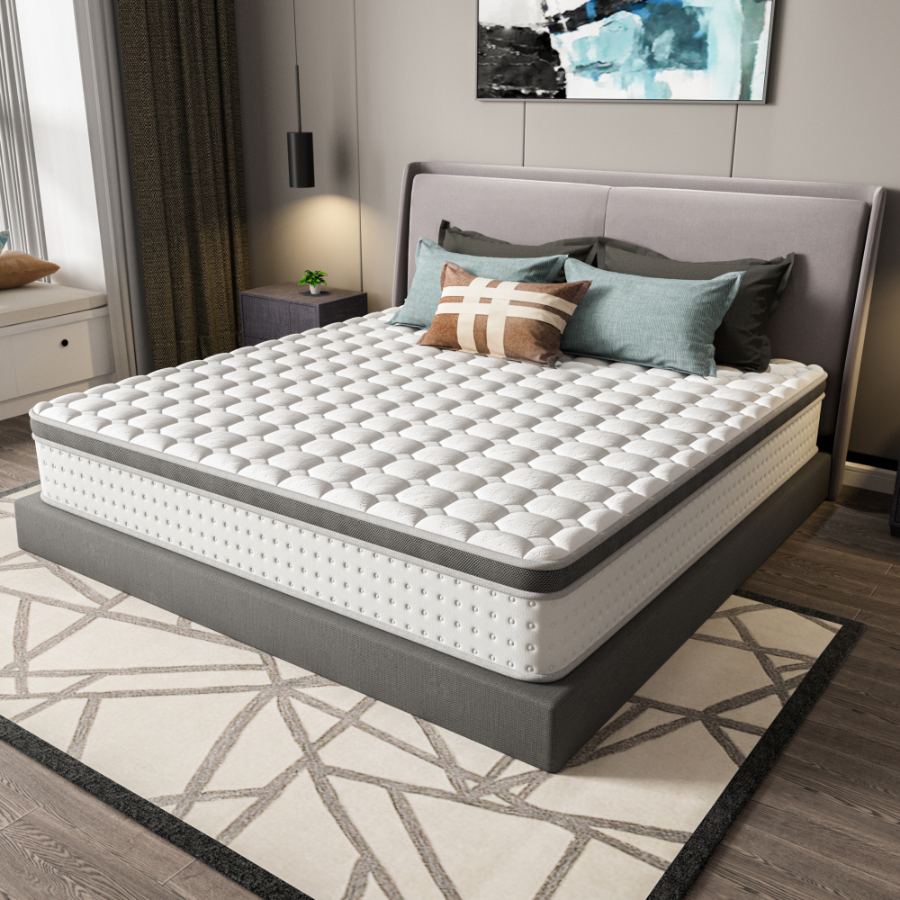 DEWINNER Matelas Épaisseur 25 cm blanc | Hybride Mousse & Ressorts Ensachés | Memoire de Forme | Isolation des Mouvements | 7 Zones de Confort | Durable & Respirant | Moyen-Ferme | Certifié Oeko-TEX