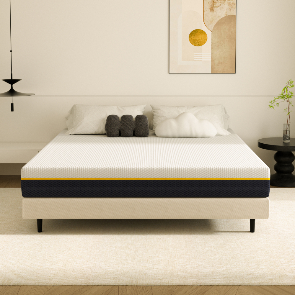 DEWINNER Matelas Épaisseur 17 cm, Mousse A Mémoire + Mousse de Charbon de Bambou, Soutien Haute Resilience, Respirant, Hypoallergénique, avec Housse Amovible et Lavable