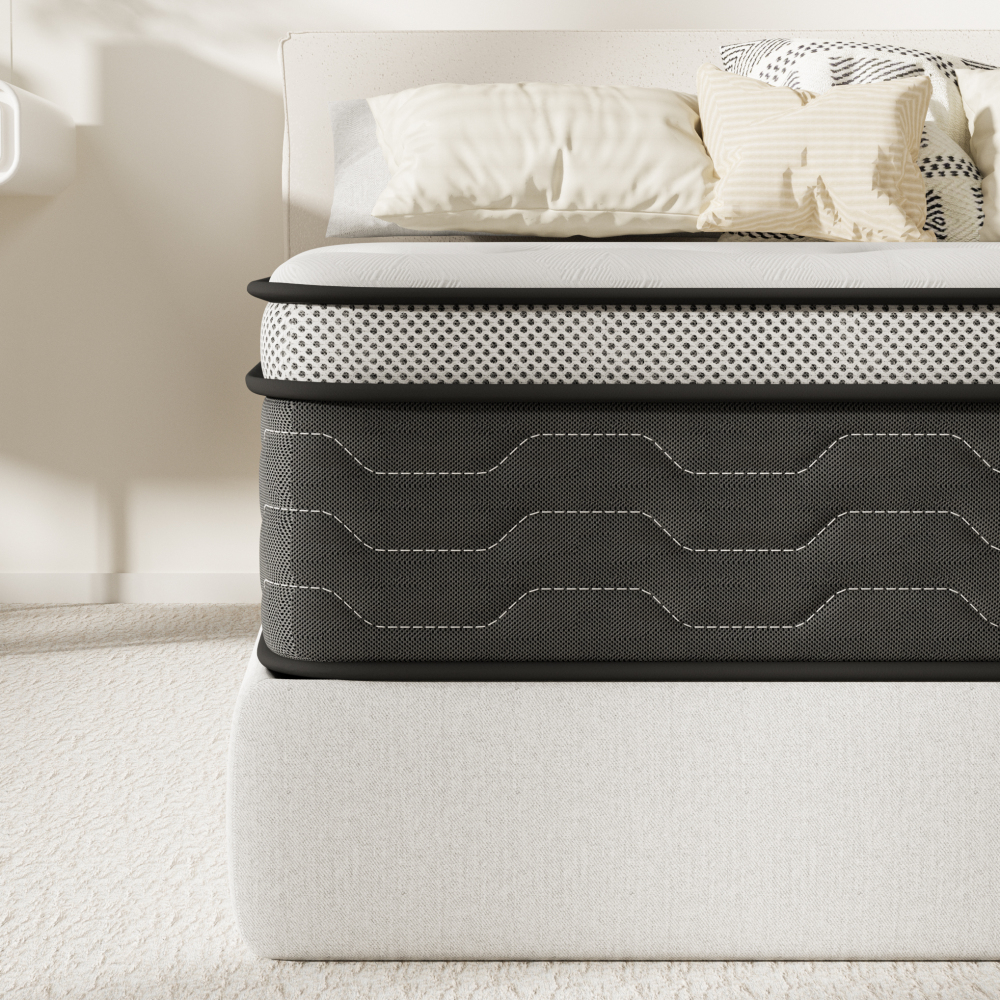 DEWINNER 7-Zone Pocket Spring Memory Foam Mattress, Firm Support & Motion Isolation
