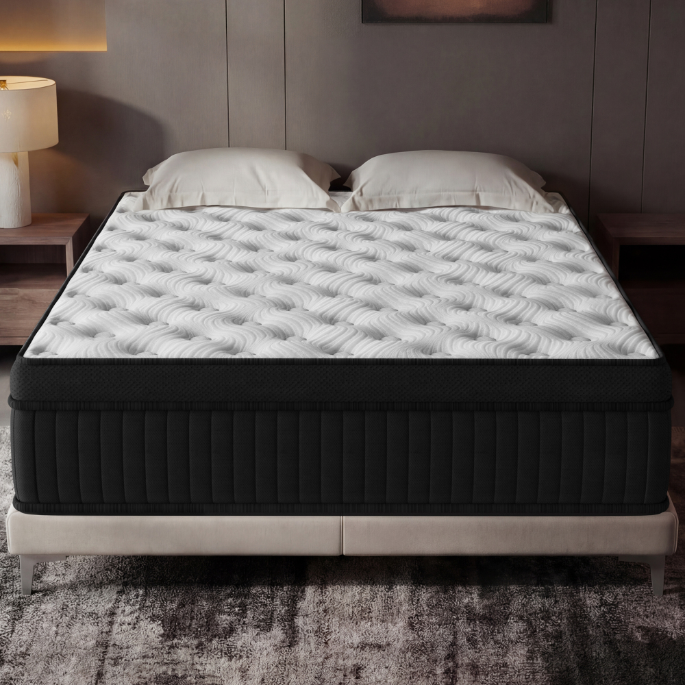 DEWINNER Matelas Épaisseur 25 cm blanc | Hybride Mousse & Ressorts Ensachés | Memoire de Forme | Isolation des Mouvements | 7 Zones de Confort | Durable & Respirant | Moyen-Ferme | Certifié Oeko-TEX