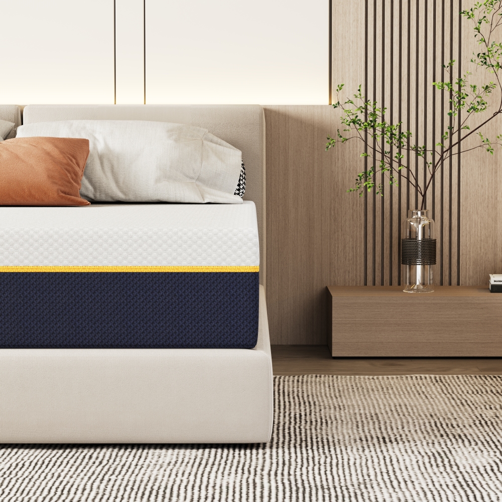 DEWINNER Matelas Épaisseur 17 cm, Mousse A Mémoire + Mousse de Charbon de Bambou, Soutien Haute Resilience, Respirant, Hypoallergénique, avec Housse Amovible et Lavable
