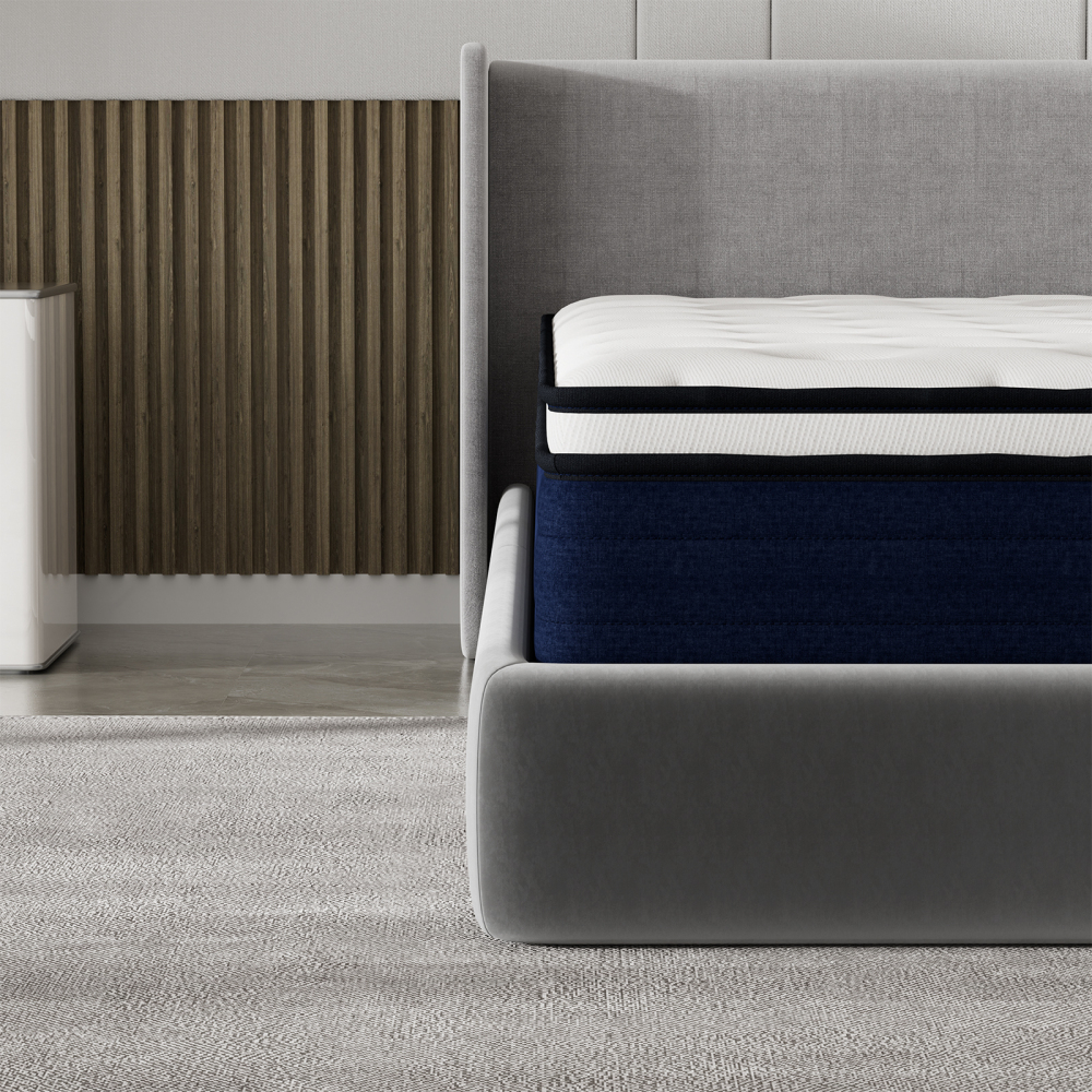 TEENO Matelas à Ressorts ensachés, Matelas à Ressorts ensachés 7 Zones, Trois Faces, Douceur Moyenne, Confort et respirabilité, Anti-bactérien et Anti-acarien