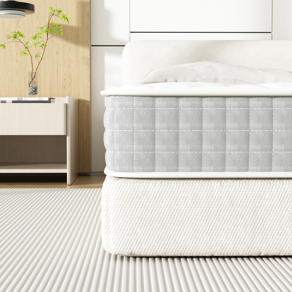 DEWINNER 20cm Thick 7-Zone Pocket Spring Memory Foam Mattress, Firm Support & Motion Isolation