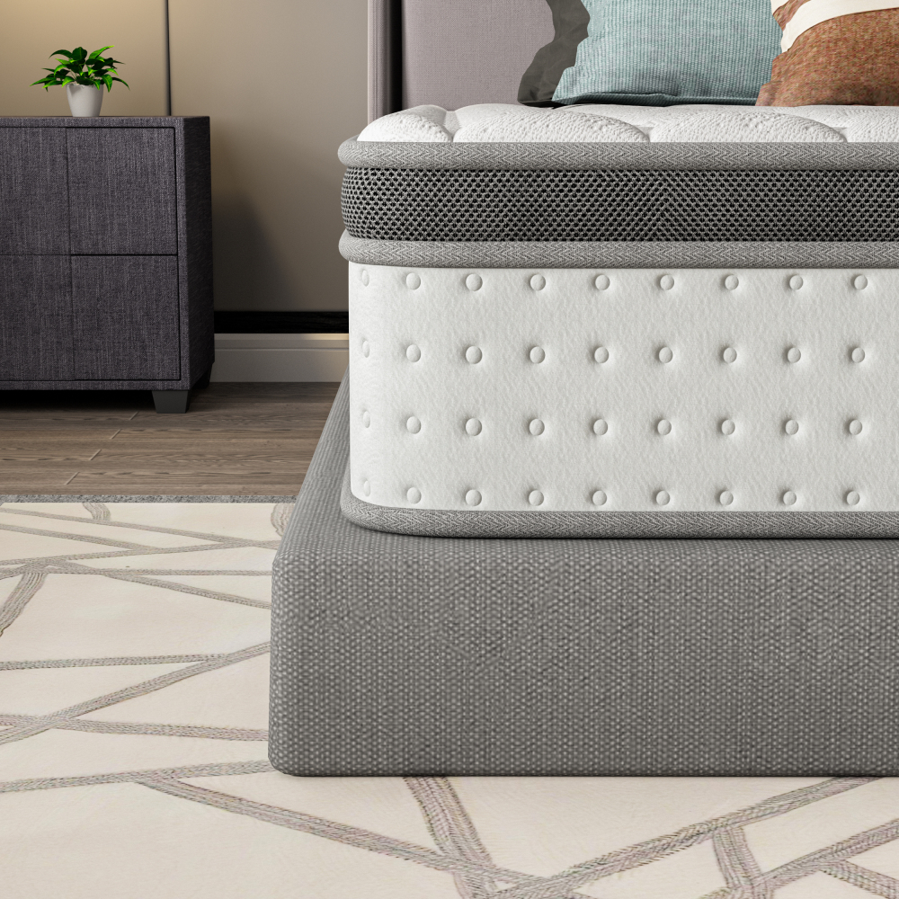 DEWINNER Matelas Épaisseur 25 cm blanc | Hybride Mousse & Ressorts Ensachés | Memoire de Forme | Isolation des Mouvements | 7 Zones de Confort | Durable & Respirant | Moyen-Ferme | Certifié Oeko-TEX