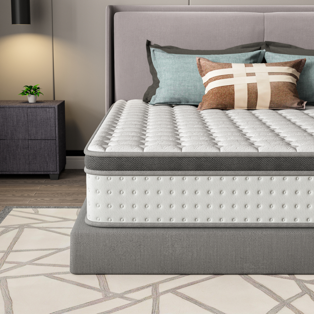 DEWINNER Matelas Épaisseur 25 cm blanc | Hybride Mousse & Ressorts Ensachés | Memoire de Forme | Isolation des Mouvements | 7 Zones de Confort | Durable & Respirant | Moyen-Ferme | Certifié Oeko-TEX