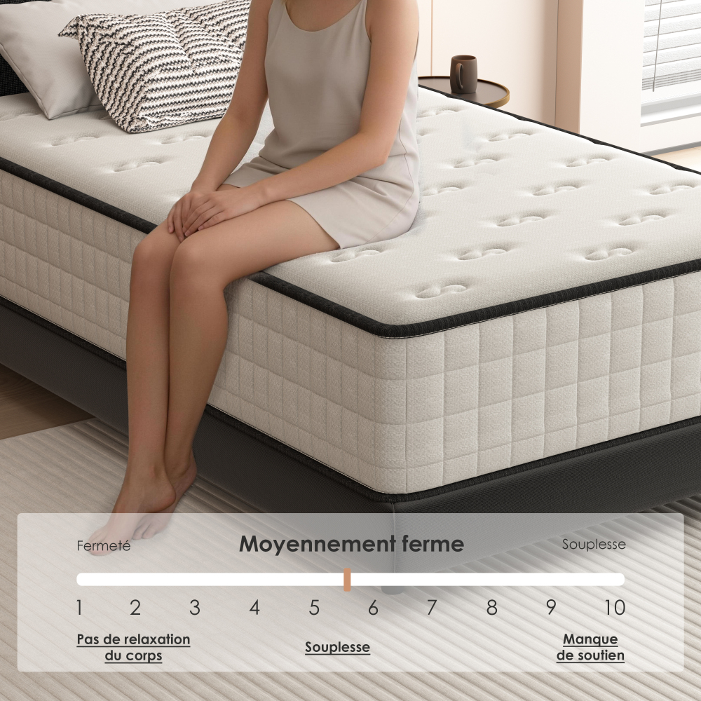 DEWINNER Mattress, Foam and Memory Foam,Perfect Support High Resilience,Ultra Breathable,Reversible Mattress With Two sides, Fully usable