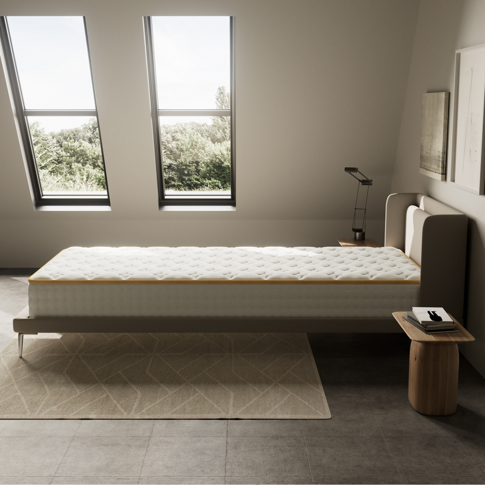 Matelas Mousse 18 cm et Mousse A Mémoire Matelas,Parfait Soutien Haute Resilience Ultra Respirante, Réversible à Deux Faces