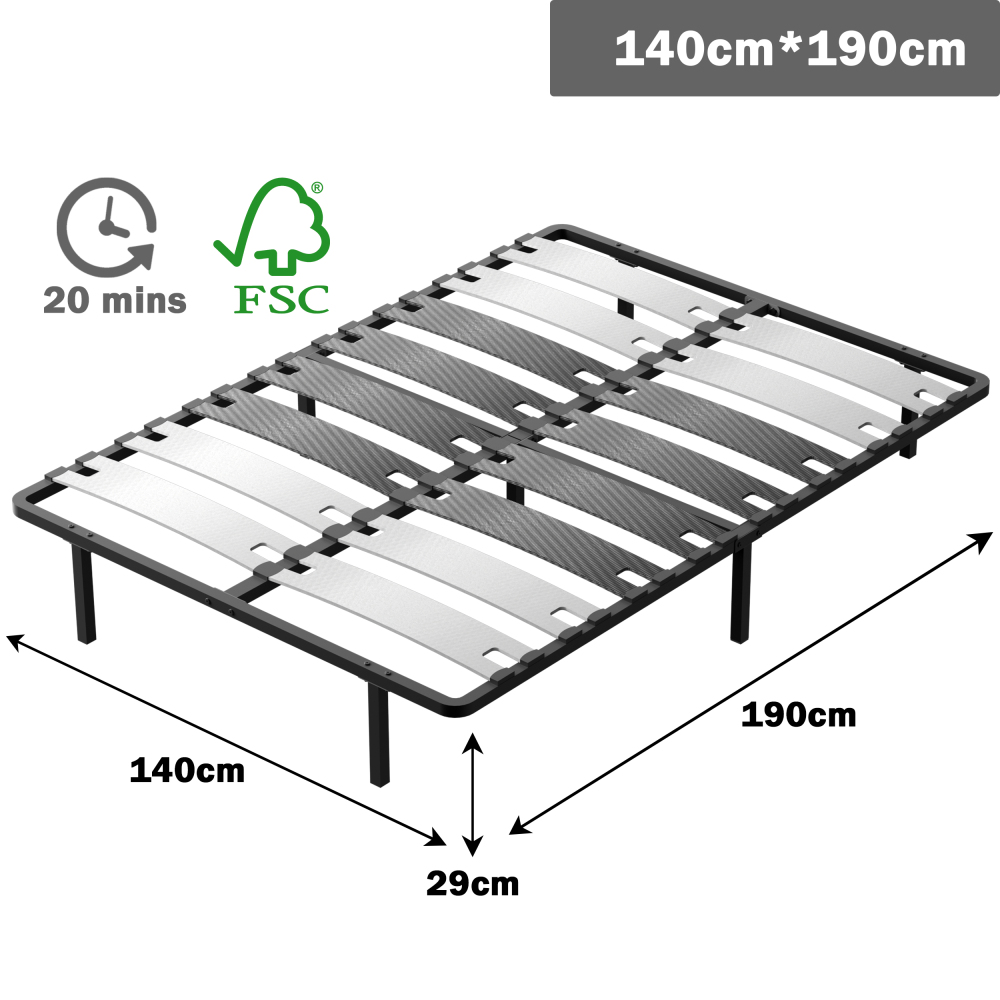 DEWINNER - Bed base | Slatted bed base for adults | Optimal stability | Ergonomic |  Wide slats 150 mm