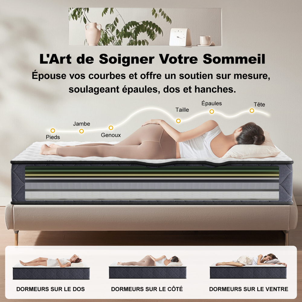DEWINNER Mattress | Memory Foam Mattress | High Density | Medium Firmness | Single Mattress | Soft and Breathable | CertiPUR-US and Oeko-TEX