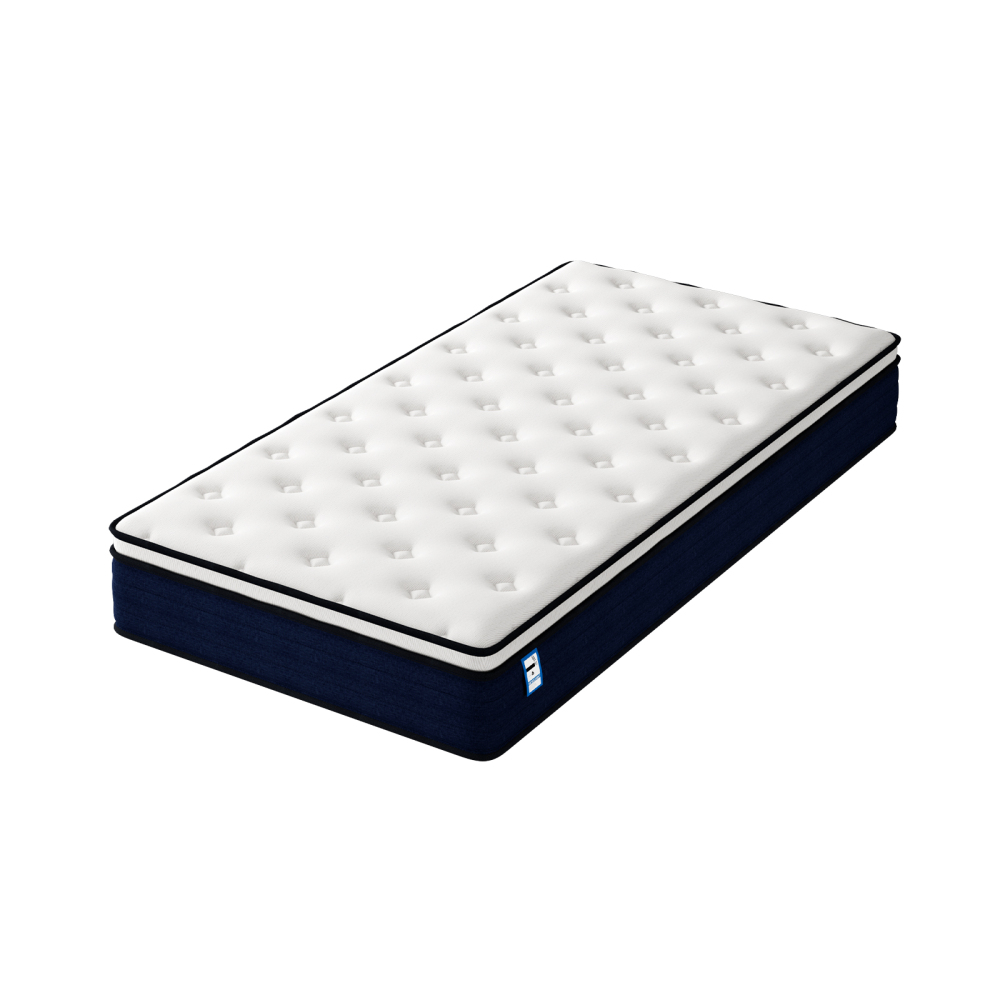 TEENO Matelas à Ressorts ensachés, Matelas à Ressorts ensachés 7 Zones, Trois Faces, Douceur Moyenne, Confort et respirabilité, Anti-bactérien et Anti-acarien