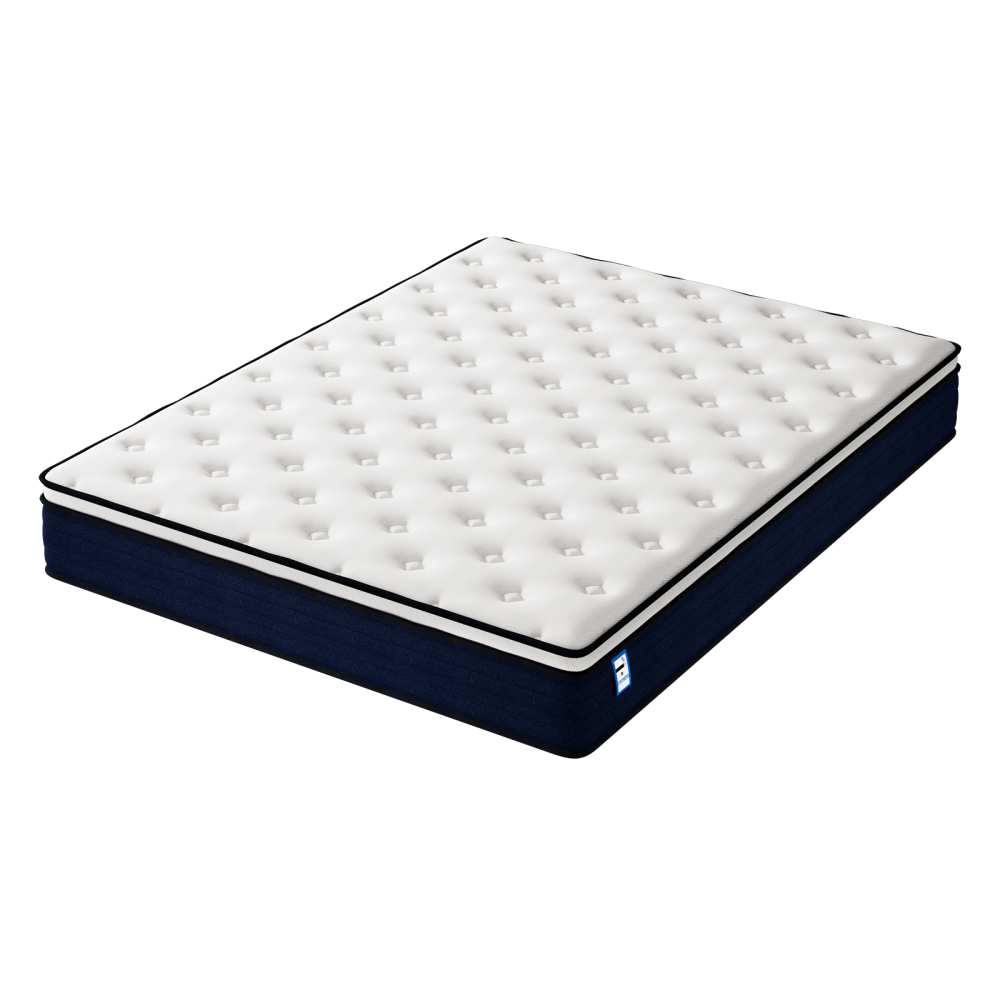 TEENO Matelas à Ressorts ensachés, Matelas à Ressorts ensachés 7 Zones, Trois Faces, Douceur Moyenne, Confort et respirabilité, Anti-bactérien et Anti-acarien