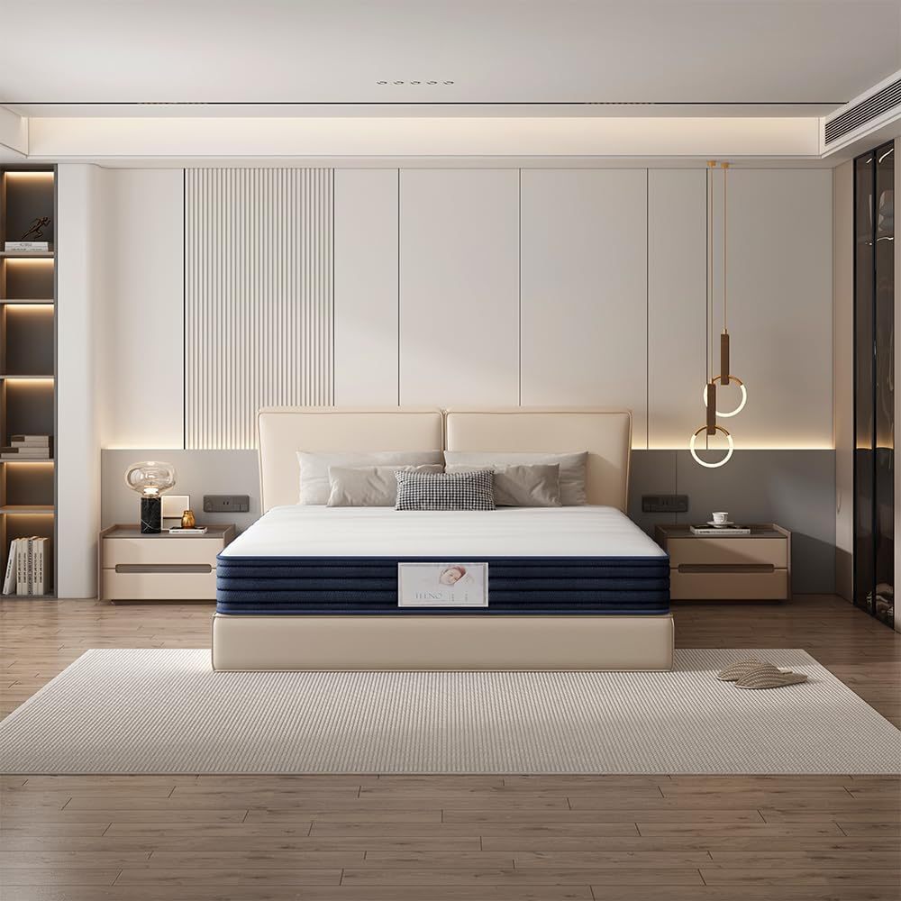 DEWINNER Matelas en Mousse et Ressorts d'épaisseur,7 Zones de Confort, résistant et Durable, Support à Haute résilience, Respirant