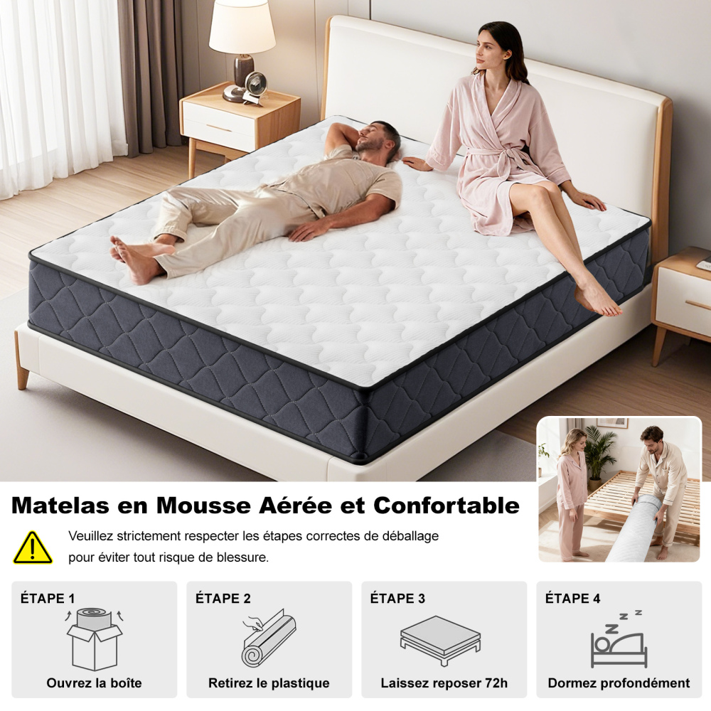 DEWINNER Mattress | Memory Foam Mattress | High Density | Medium Firmness | Single Mattress | Soft and Breathable | CertiPUR-US and Oeko-TEX