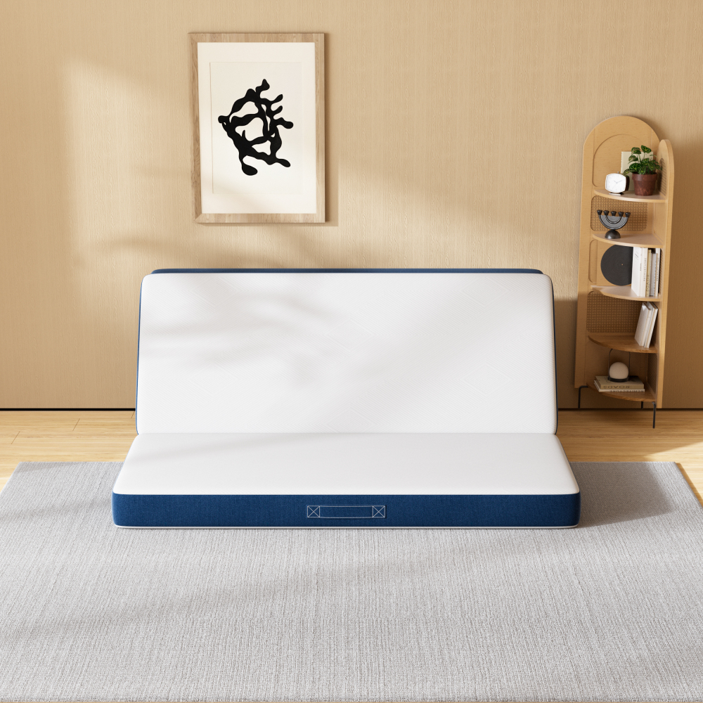 DEWINNER Triple Folding Mattress, Versatile Guest Mattress, 15cm Thick Foam, Removable and Machine-Washable Cover, Carrying Handle for Easy Transport